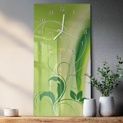 Vertical wall clock Flower Pattern