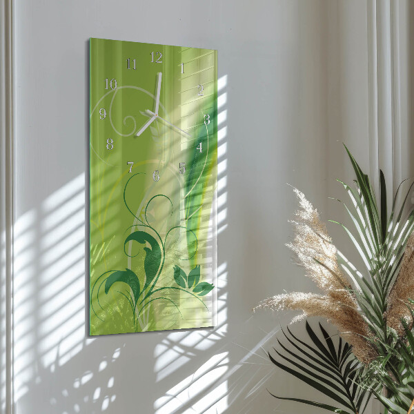 Vertical wall clock Flower Pattern