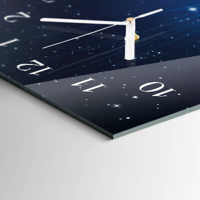 Vertical wall clock Earth Weltall
