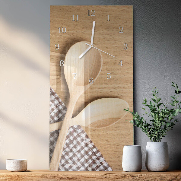 Vertical wall clock Spoons