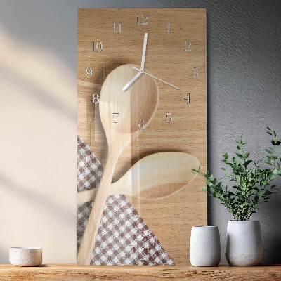 Vertical wall clock Spoons
