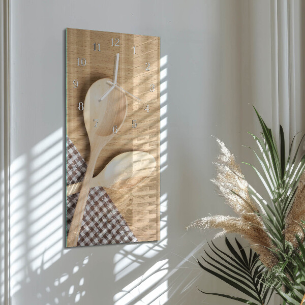 Vertical wall clock Spoons