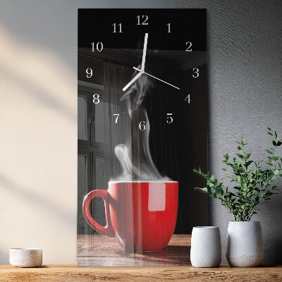 Vertical wall clock Cup of Coffee