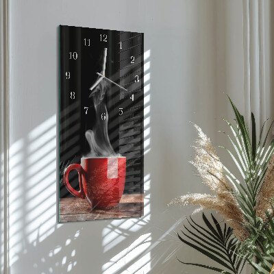 Vertical wall clock Cup of Coffee