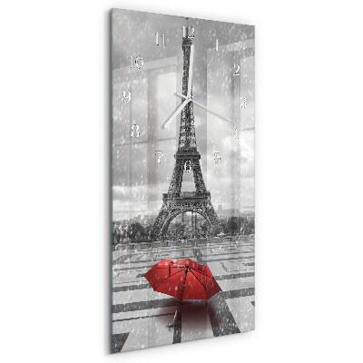 Vertical wall clock Eiffel Tower