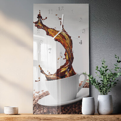 Vertical wall clock Cup of Coffee