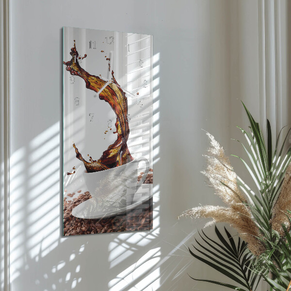 Vertical wall clock Cup of Coffee