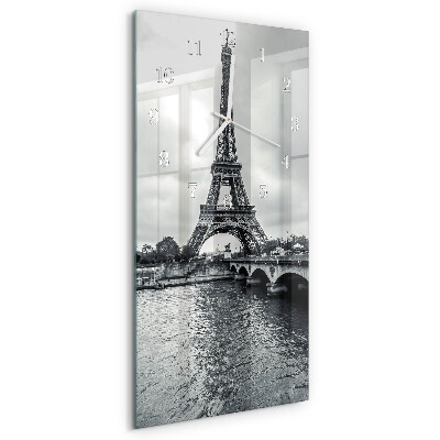 Vertical wall clock View of the Eiffel Tower