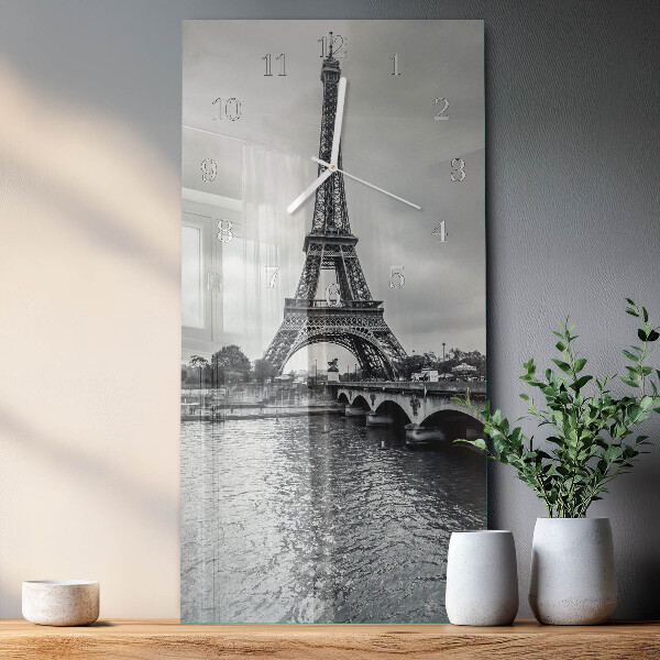 Vertical wall clock View of the Eiffel Tower