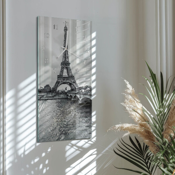 Vertical wall clock View of the Eiffel Tower