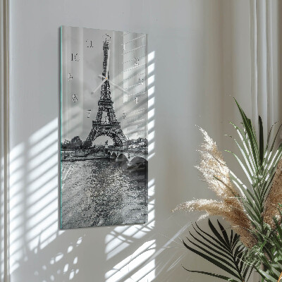 Vertical wall clock View of the Eiffel Tower