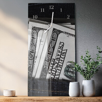 Vertical wall clock Banknotes