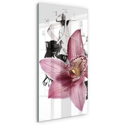 Vertical wall clock Orchid