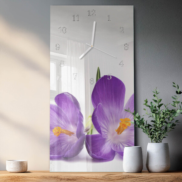 Vertical wall clock Flower