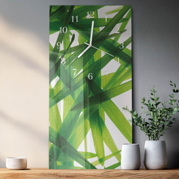Vertical wall clock Plant Leaves