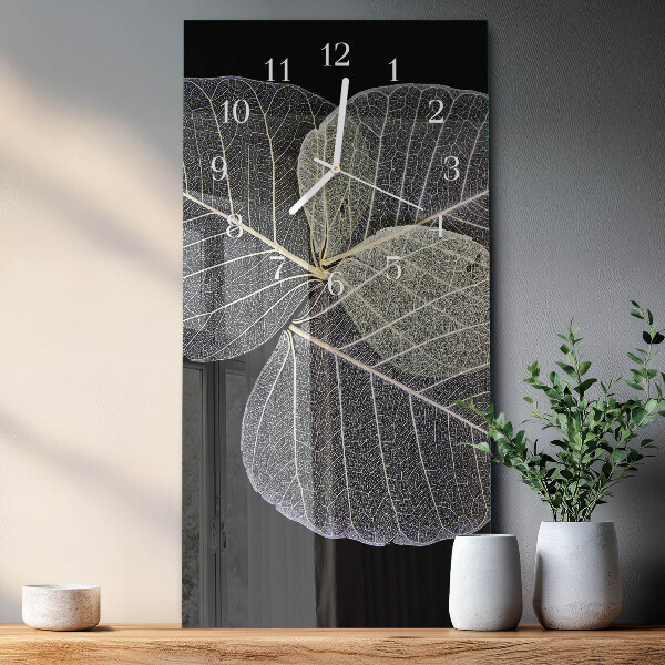 Vertical wall clock Plant Leaves