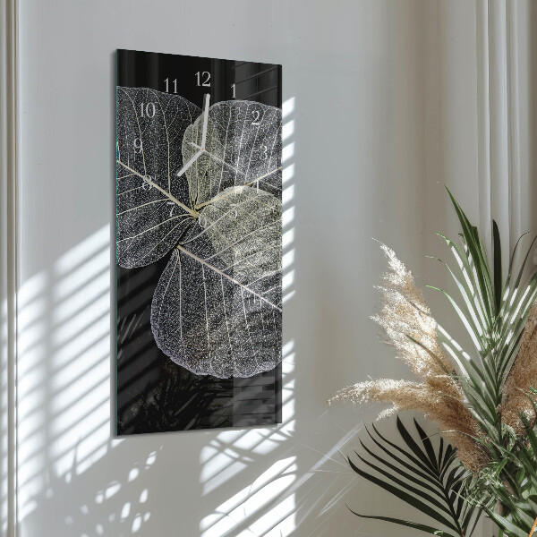 Vertical wall clock Plant Leaves