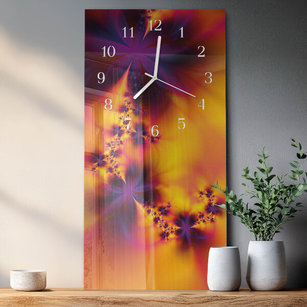 Vertical wall clock Flowers