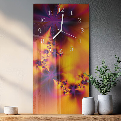 Vertical wall clock Flowers