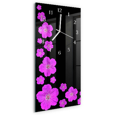 Vertical wall clock Flowers