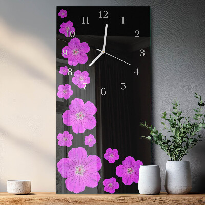 Vertical wall clock Flowers