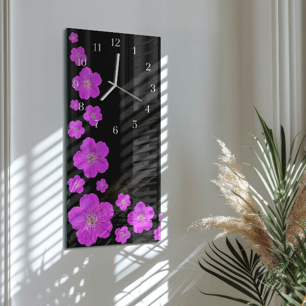 Vertical wall clock Flowers