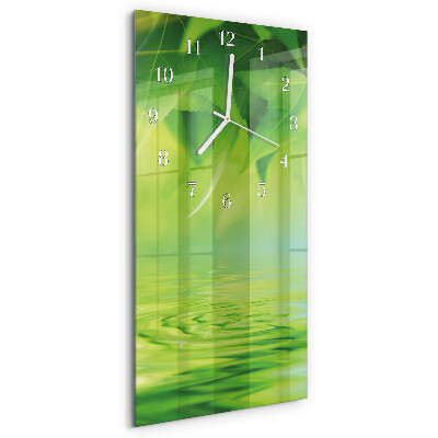 Vertical wall clock Leaves