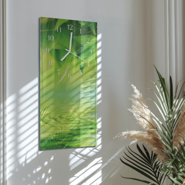 Vertical wall clock Leaves