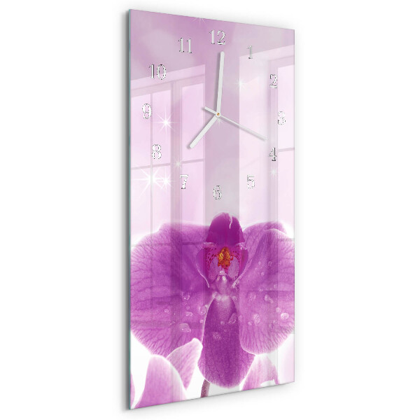 Vertical wall clock Orchid