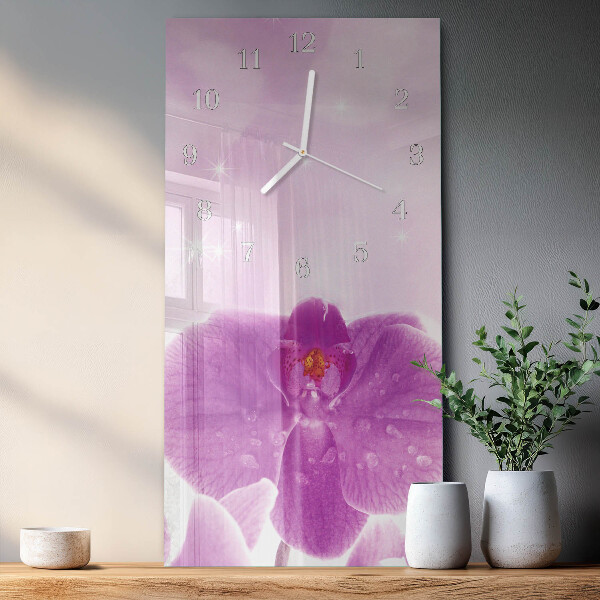 Vertical wall clock Orchid