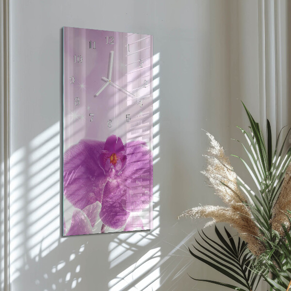 Vertical wall clock Orchid