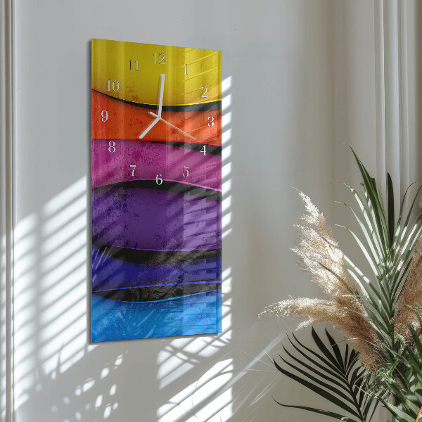 Vertical wall clock Colorful Stripes