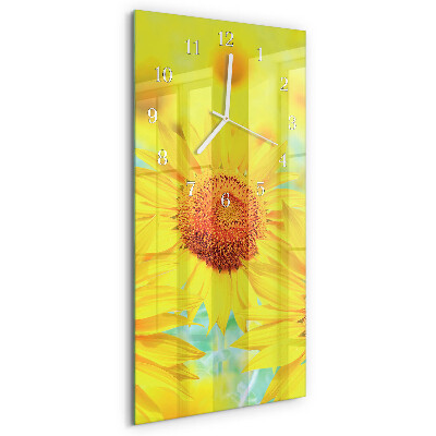 Vertical wall clock Sunflower