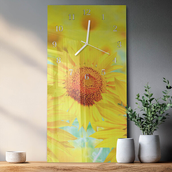 Vertical wall clock Sunflower