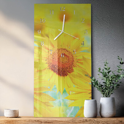 Vertical wall clock Sunflower