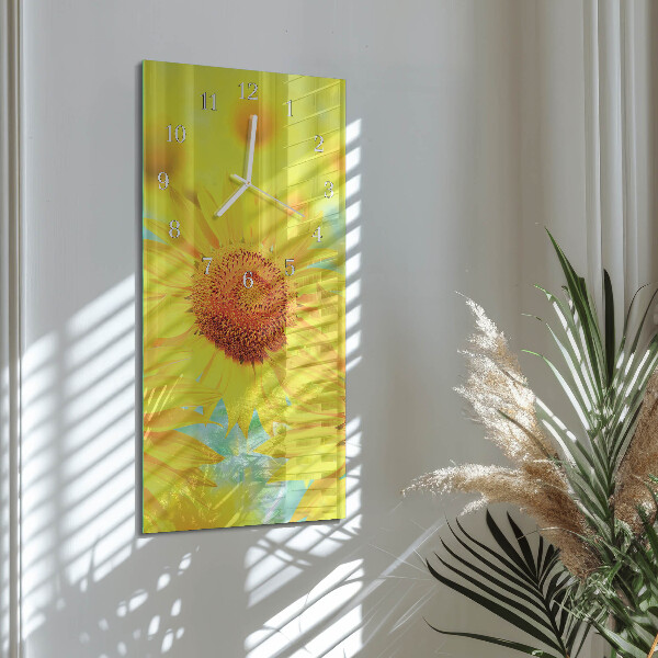 Vertical wall clock Sunflower