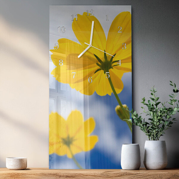 Vertical wall clock Flower