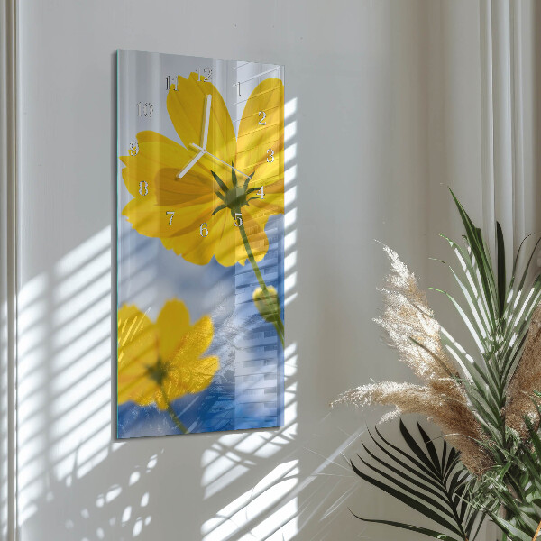 Vertical wall clock Flower