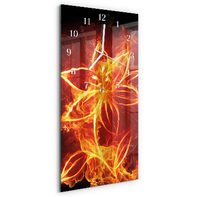 Vertical wall clock Fire Flower