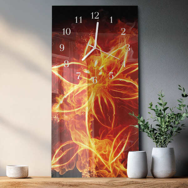 Vertical wall clock Fire Flower