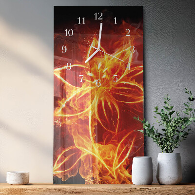 Vertical wall clock Fire Flower