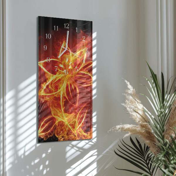 Vertical wall clock Fire Flower