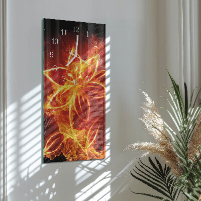 Vertical wall clock Fire Flower