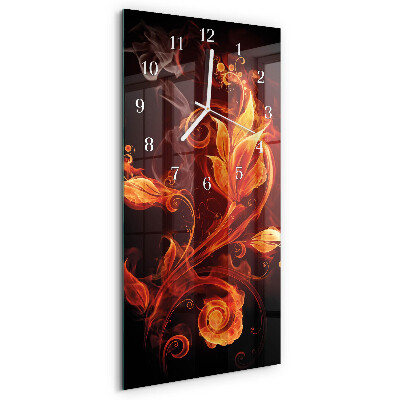 Vertical wall clock Fire Flower