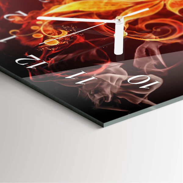 Vertical wall clock Fire Flower