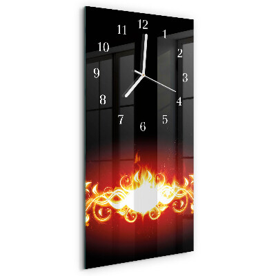 Vertical wall clock Fire Flower