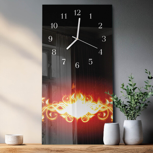 Vertical wall clock Fire Flower