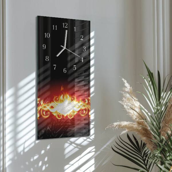 Vertical wall clock Fire Flower