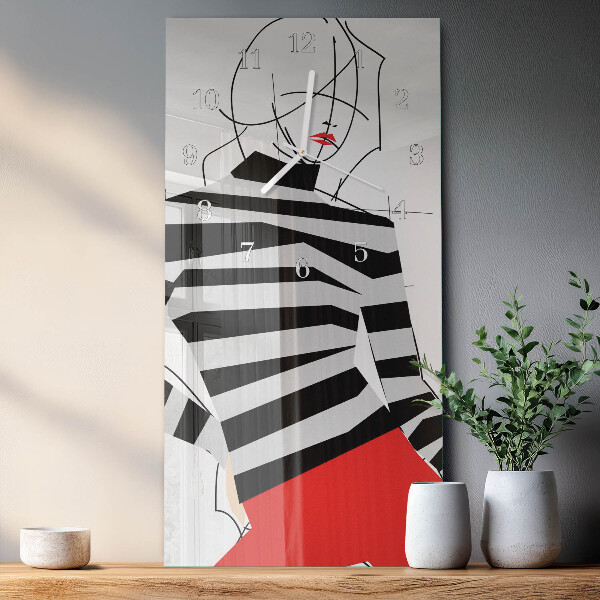 Vertical wall clock White Woman