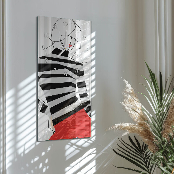 Vertical wall clock White Woman